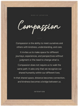 Compassion Word of Intention Framed print 21x29.7 cm / 8x12" Wood frame Carbon paper
