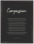 Compassion Word of Intention Framed print 30x40 cm / 12x16″ Black frame Carbon paper