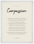 Compassion Word of Intention Framed print 30x40 cm / 12x16″ White frame Linen paper