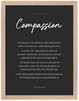Compassion Word of Intention Framed print 30x40 cm / 12x16″ Wood frame Carbon paper