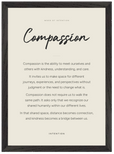 Compassion Word of Intention Framed print A3 (29.7 x 42 cm) Black frame Linen paper