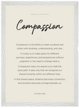Compassion Word of Intention Framed print A3 (29.7 x 42 cm) White frame Linen paper