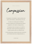 Compassion Word of Intention Framed print A3 (29.7 x 42 cm) Wood frame Linen paper
