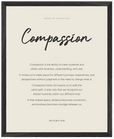 Compassion Word of Intention Framed print 40x50 cm / 16x20″ Black frame Linen paper