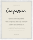 Compassion Word of Intention Framed print 40x50 cm / 16x20″ White frame Linen paper