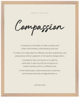 Compassion Word of Intention Framed print 40x50 cm / 16x20″ Wood frame Linen paper