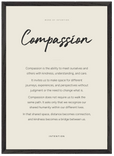 Compassion Word of Intention Framed print A2 (42 x 59.4 cm) Black frame Linen paper
