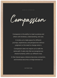 Compassion Word of Intention Framed print A2 (42 x 59.4 cm) Wood frame Carbon paper