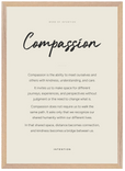 Compassion Word of Intention Framed print A2 (42 x 59.4 cm) Wood frame Linen paper