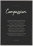 Compassion Word of Intention Framed print 50x70 cm / 20x28″ Black frame Carbon paper