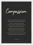 Compassion Word of Intention Framed print 50x70 cm / 20x28″ White frame Carbon paper