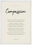 Compassion Word of Intention Framed print 50x70 cm / 20x28″ White frame Linen paper