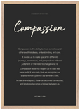Compassion Word of Intention Framed print 50x70 cm / 20x28″ Wood frame Carbon paper