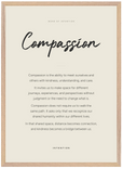 Compassion Word of Intention Framed print 50x70 cm / 20x28″ Wood frame Linen paper