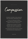 Compassion Word of Intention Framed print A1 (59.4 x 84.1 cm) Black frame Carbon paper