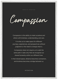 Compassion Word of Intention Framed print A1 (59.4 x 84.1 cm) White frame Carbon paper