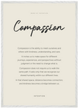 Compassion Word of Intention Framed print A1 (59.4 x 84.1 cm) White frame Linen paper