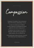 Compassion Word of Intention Framed print A1 (59.4 x 84.1 cm) Wood frame Carbon paper