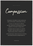 Compassion Word of Intention Framed print 70x100 cm / 28x40″ Black frame Carbon paper