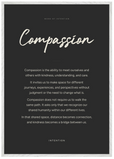 Compassion Word of Intention Framed print 70x100 cm / 28x40″ White frame Carbon paper