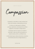 Compassion Word of Intention Framed print 70x100 cm / 28x40″ Wood frame Linen paper