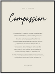 Compassion Word of Intention Framed print 60x80 cm / 24x32″ Black frame Linen paper