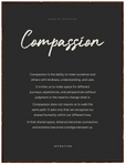Compassion Word of Intention Framed print 60x80 cm / 24x32″ Dark wood frame Carbon paper