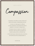 Compassion Word of Intention Framed print 60x80 cm / 24x32″ Dark wood frame Linen paper