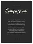 Compassion Word of Intention Framed print 60x80 cm / 24x32″ White frame Carbon paper
