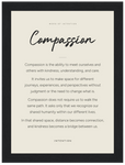 Compassion Word of Intention Framed print 13x18 cm / 5x7″ Black frame Linen paper