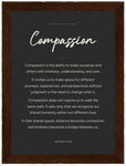 Compassion Word of Intention Framed print 13x18 cm / 5x7″ Dark wood frame Carbon paper
