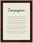 Compassion Word of Intention Framed print 13x18 cm / 5x7″ Dark wood frame Linen paper