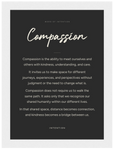 Compassion Word of Intention Framed print 13x18 cm / 5x7″ White frame Carbon paper
