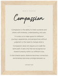 Compassion Word of Intention Framed print 13x18 cm / 5x7″ Wood frame Linen paper