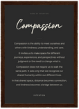 Compassion Word of Intention Framed print 21x29.7 cm / 8x12" Dark wood frame Carbon paper