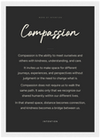 Compassion Word of Intention Framed print 21x29.7 cm / 8x12" White frame Carbon paper