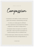 Compassion Word of Intention Framed print 21x29.7 cm / 8x12" White frame Linen paper