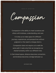 Compassion Word of Intention Framed print 30x40 cm / 12x16″ Dark wood frame Carbon paper