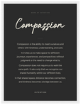 Compassion Word of Intention Framed print 30x40 cm / 12x16″ White frame Carbon paper