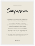 Compassion Word of Intention Framed print 30x40 cm / 12x16″ White frame Linen paper