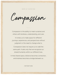 Compassion Word of Intention Framed print 30x40 cm / 12x16″ Wood frame Linen paper