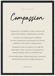 Compassion Word of Intention Framed print A3 (29.7 x 42 cm) Black frame Linen paper