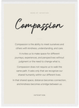 Compassion Word of Intention Framed print A3 (29.7 x 42 cm) White frame Linen paper