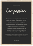 Compassion Word of Intention Framed print A3 (29.7 x 42 cm) Wood frame Carbon paper