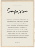 Compassion Word of Intention Framed print A3 (29.7 x 42 cm) Wood frame Linen paper