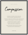 Compassion Word of Intention Framed print 40x50 cm / 16x20″ Black frame Linen paper