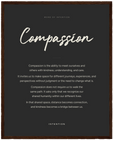 Compassion Word of Intention Framed print 40x50 cm / 16x20″ Dark wood frame Carbon paper