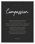 Compassion Word of Intention Framed print 40x50 cm / 16x20″ White frame Carbon paper