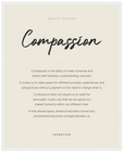 Compassion Word of Intention Framed print 40x50 cm / 16x20″ White frame Linen paper