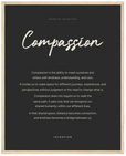 Compassion Word of Intention Framed print 40x50 cm / 16x20″ Wood frame Carbon paper